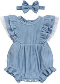 TITKKOP Ruffle Bubble Romper for Baby Girl | One-Piece Shorts Jumpsuit | Summer by TITKKOP