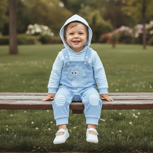 Infant Baby Boy Fall Winter Clothes Outfit Hooded Long Sweatshirt Pant Set - Image 4