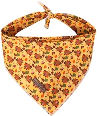 Lionet Paws Thanksgiving Dog Bandana Washable Cotton Handkerchief Scarf by lionetpaws