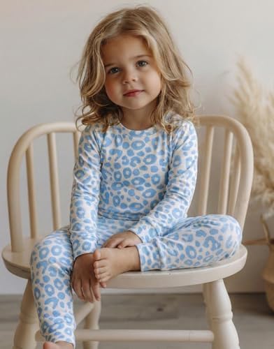 moimoln Cotton Modal Baby Toddler Pajamas Check Solid Leopard 6M-8Y - Image 3