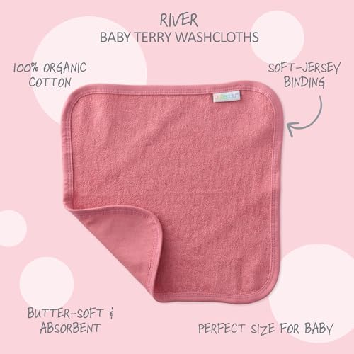 Butterblu River 10-Pack Baby Terry Washcloths 100% Organic Cotton Absorbent - Image 2