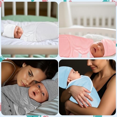 Baby Swaddle Sleep Sacks with Hats - Image 5
