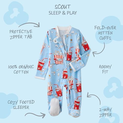 Butterblu Scout Sleep & Play 100% Organic Cotton Footed Zip Front PJs | GOTS - Image 2