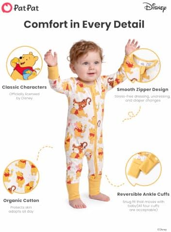 Disney Baby Organic Cotton Zip Footie Clothes Romper Outfit - Image 7