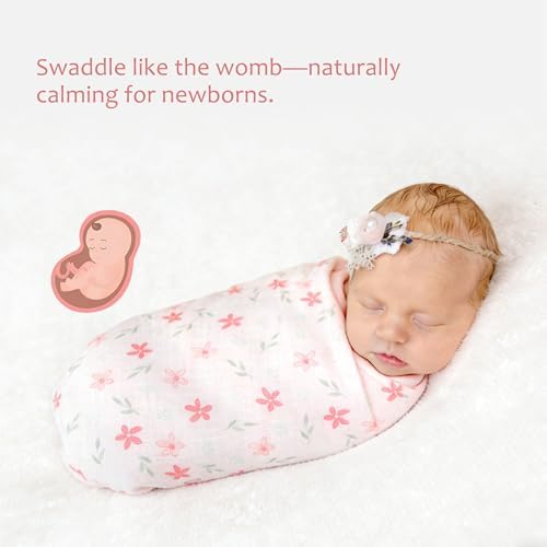 Baby Swaddle Blankets, Bamboo Muslin Receiving Blanket | 4-Pack, Lightweight & - Image 4