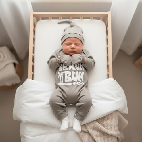 GRNSHTS Newborn Baby Boy Romper Coming Home Outfits Letter Print Bodysuit - Image 2