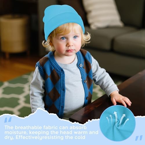 Zando Baby Beanie Newborn Hats Infant Toddler Seamless Warm Soft Knit Cap - Image 4