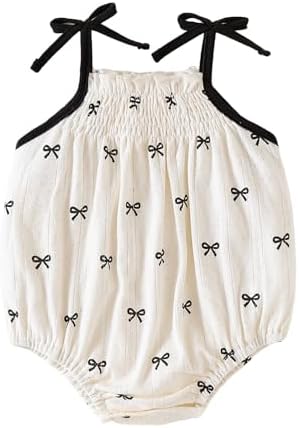 ROMPERINBOX Baby Girl Bodysuit Cotton Spaghetti Strap Sleeveless Onsies Summer by RomperinBox