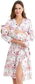 Galabloomer Maternity Robe and Receiving Blanket, Matching Mommy Labor Robe by Galabloomer
