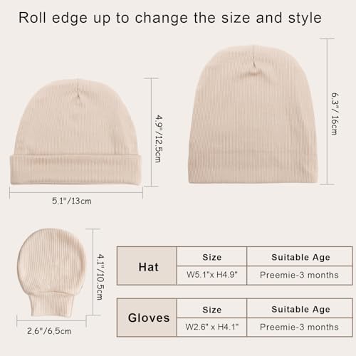 Newborn Baby Hats and Mittens Set - Image 2