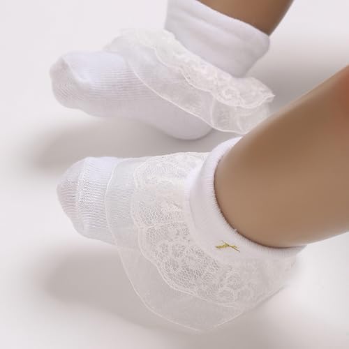 Baptism Socks for Baby Girls White - Image 2