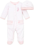 Little Me Clothes for Baby Girls 100% Cotton Scratch-Free Tag Footed One-Piece by LittleMeChildrensApparel