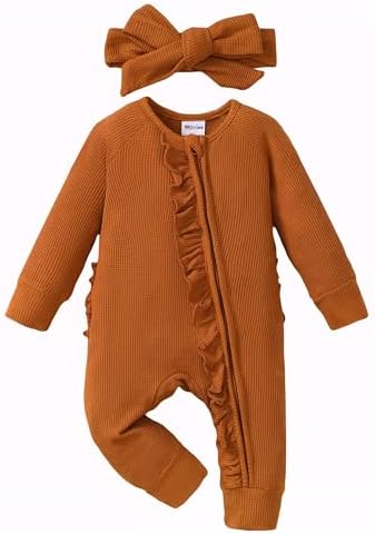 Mikrdoo Newborn Baby Girl Clothes Long Sleeve Romper by Mikrdoo