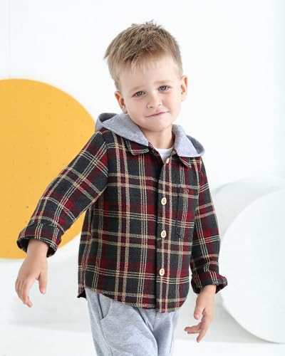 Toddler Baby Boy Long Sleeve Shirt Flannel Buffalo Plaid Shirts Button Down - Image 2