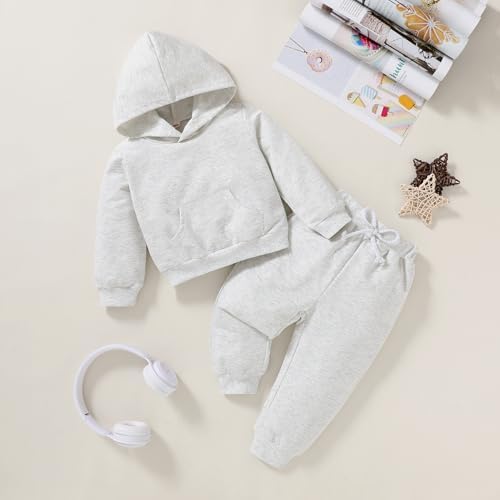 Happy Town Baby Fall Outfits for Girl Boy Long Sleeve Hoodie Top and Long - Image 2