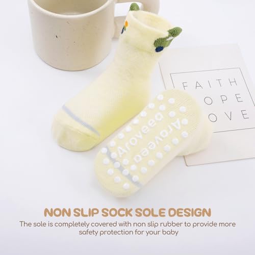 Aroveea Toddler Socks Non Slip Grip Ankle Baby 12 Pack - Image 5