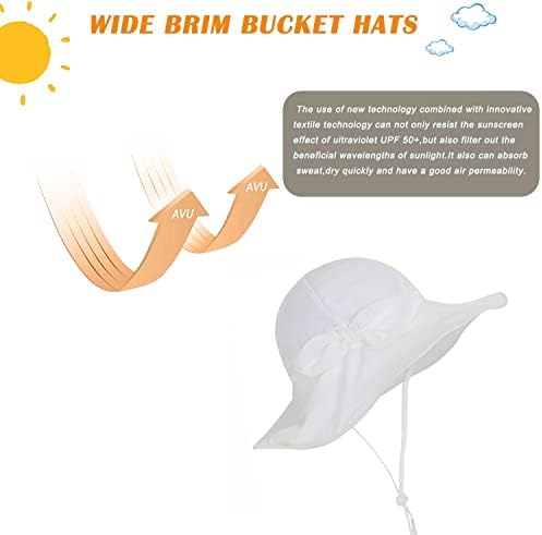 Baby Girl Sun Hat Infant Summer Beach Hat Toddler Bucket Hat UPF 50+ - Image 3