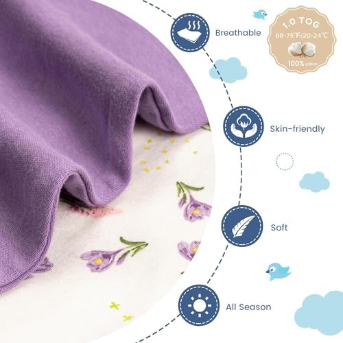 ZIGJOY Swaddle Sleep Sack 6-12 Months, 1.0 Tog Cotton Baby Swaddle Blanket - Image 2