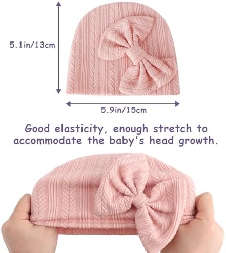 Newborn Baby Hats and Mittens Set Infant Bow Beanie Cap Toddler Gloves Newborn - Image 2