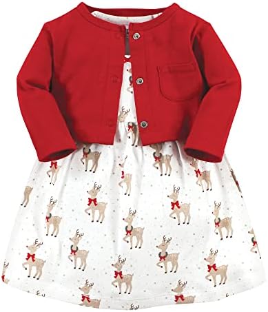Hudson Baby Infant and Toddler Girls Cotton Dress and Cardigan Set by HudsonBaby