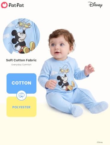 Disney Baby Boys Zip One-Piece Non-Slip Footie Romper - Image 4