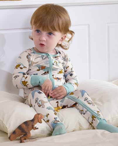 babee Reshinee Bamboo Viscose Baby Footie Pajama, Zipper Sleeper Boys Girls - Image 5
