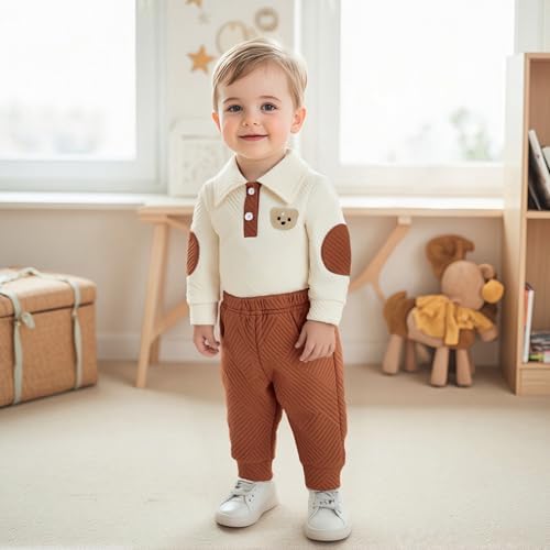 Giraropa Newborn Baby Boy Clothes Rib Knit Romper Jumpsuit Solid Sweater - Image 6