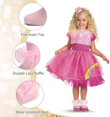 Girls Ruffle Socks Double Lace Turn Cuff Frilly Church Dress Socks - Image 4