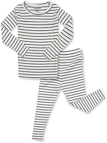 AVAUMA Stripe Pattern Baby Boys Girls Pajama Set Kids Toddler Snug fit Ribbed by AVAUMA