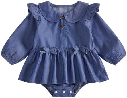 Baby Girl Denim Outfit Button Romper Jean Jumpsuit Shorts Overalls Toddler by Emmababy