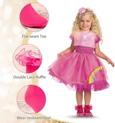 Girls Ruffle Socks Double Lace Turn Cuff Frilly Church Dress Socks - Image 4
