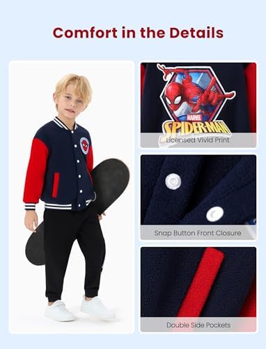 Disney Bomber Jacket Spider Man Marvel Toy Story Cars Varsity Cardigan2-13Y - Image 5