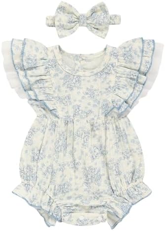 TITKKOP Ruffle Bubble Romper for Baby Girl | One-Piece Shorts Jumpsuit | Summer by TITKKOP