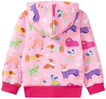 Baby Girl Zip-up Jacket Rainbow Unicorn Cotton Hoodie Sweatshirt Toddler Fall - Image 5