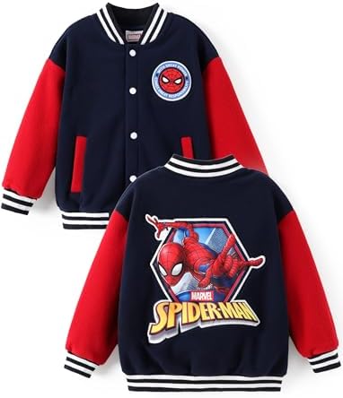 Disney Bomber Jacket Spider Man Marvel Toy Story Cars Varsity Cardigan2-13Y by Disney