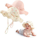 2 Pack Baby Sun Hat, Muslin Newborn Sun Hat UPF 50+ Sun Protection Infant Beach by Stadupimry