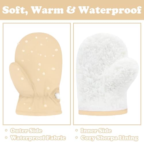 Sarfel Toddler Mittens Waterproof Toddler Gloves Baby Winter Mittens Toddler - Image 5