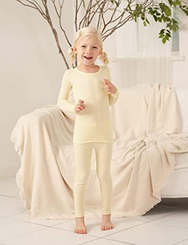 AVAUMA Stripe Pattern Baby Boys Girls Pajama Set Kids Toddler Snug fit Ribbed - Image 2