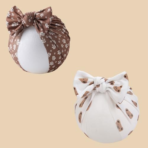 Baby Girls Hair Bow Knot Turban Hat Newborn Hospital Hats Infant Toddler Head - Image 5
