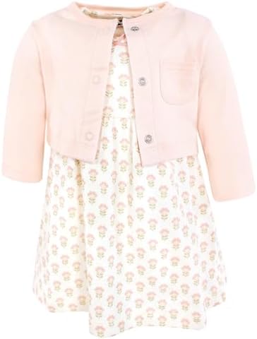 Hudson Baby Infant and Toddler Girls Cotton Dress and Cardigan Set by HudsonBaby