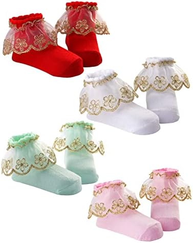 PrinceSasa Little Baby Girl Princess Lace Ruffles Socks Set - Image 4