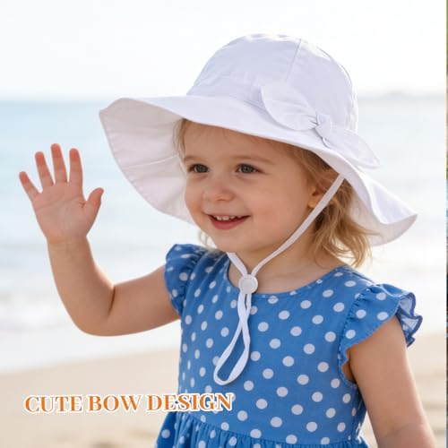 Baby Girl Sun Hat Kids Summer Beach Wide Brim Hats Toddler Bucket Hat - Image 2