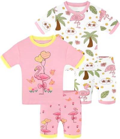 DAUGHTER QUEEN Girls Summer Pajamas Set 4 Pieces 100% Cotton Sleepwear Size 18 by DAUGHTERQUEEN