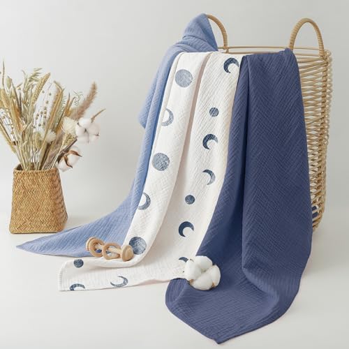 Bearmoss Muslin Swaddle Blankets, 40 x 38 inches Baby Swaddle - Image 5