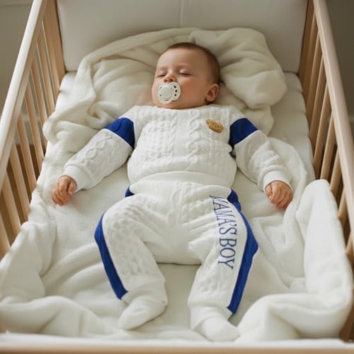 Giraropa Newborn Baby Boy Clothes Rib Knit Romper Jumpsuit Solid Sweater - Image 2