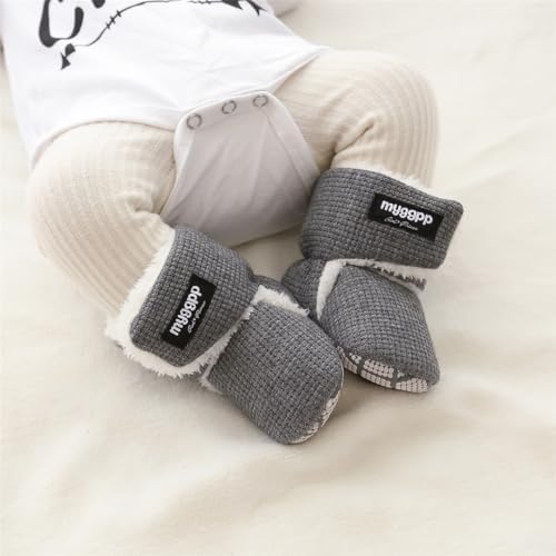 Ohwawadi Infant Baby Boots Boys Girls Cozy Fleece Slippers Snow Boots Winter - Image 3