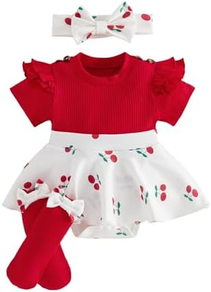 Giraropa Newborn Baby Girl Clothes Smocked Bubble Romper Dress + Socks + by Giraropa