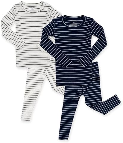 AVAUMA Stripe Pattern Baby Boys Girls Pajama Set Kids Toddler Snug fit Ribbed by AVAUMA