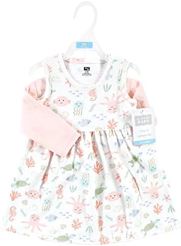 Hudson Baby Infant and Toddler Girls Cotton Dress and Cardigan Set - Image 2