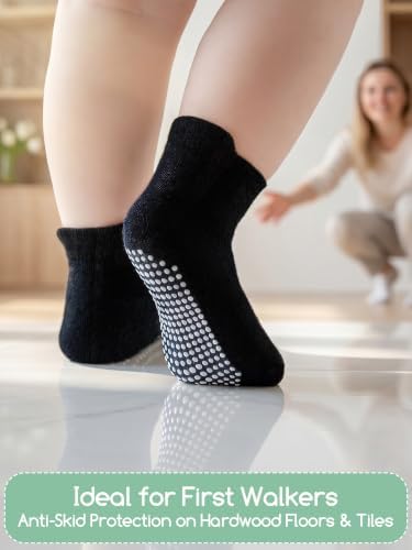 Aroveea Toddler Socks Non Slip Grip Ankle Baby 12 Pack - Image 3